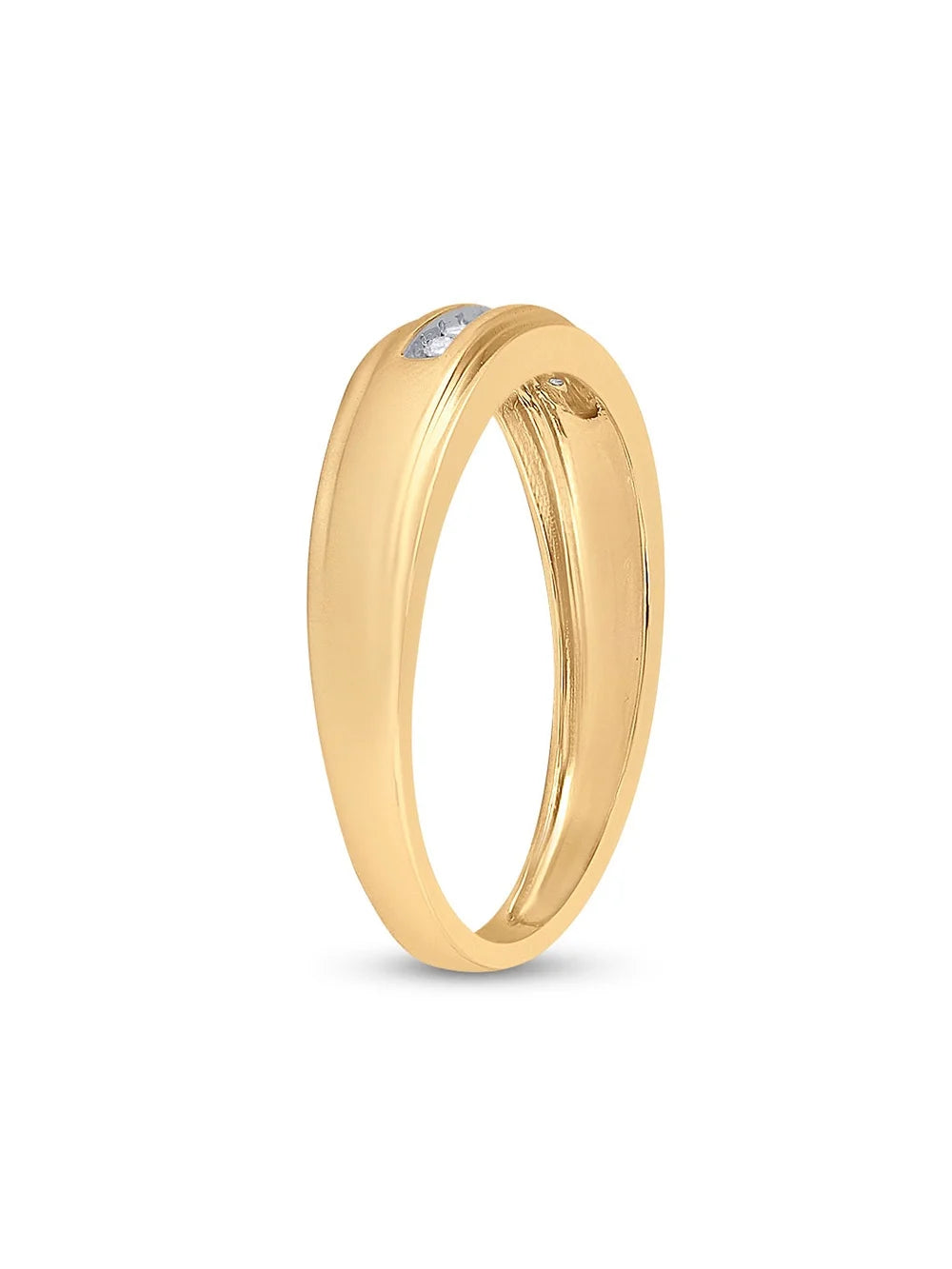 10kt Yellow Gold Mens Round Diamond Wedding Band Ring A874
