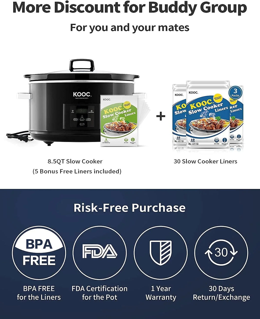 Programmable Slow Cooker 8.5-Quart with 30 Liners E68464