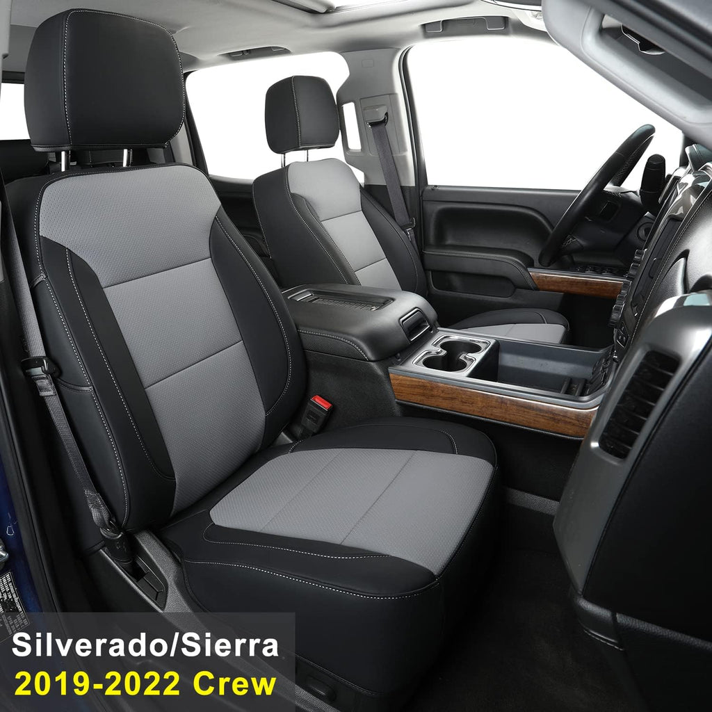 Custom Fit Seat Covers for Chevy Silverado Sierra 1500 Crew Cab (Black&Red) F324