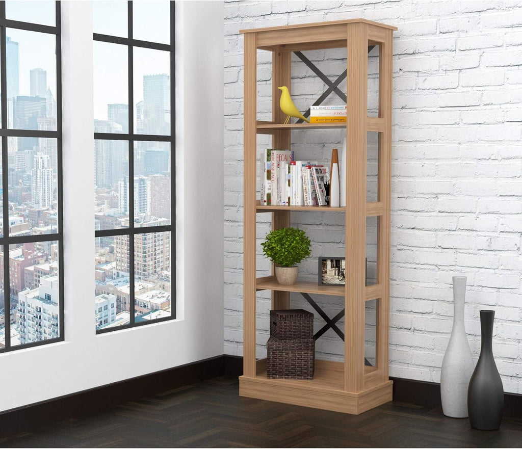 Brown Amaretto Wood 4 Shelf Bookcase M646498