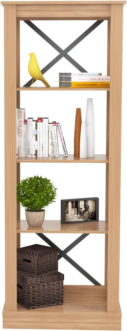 Brown Amaretto Wood 4 Shelf Bookcase M646498