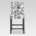 Blue Shaded Floral Counter Height Barstool H4917