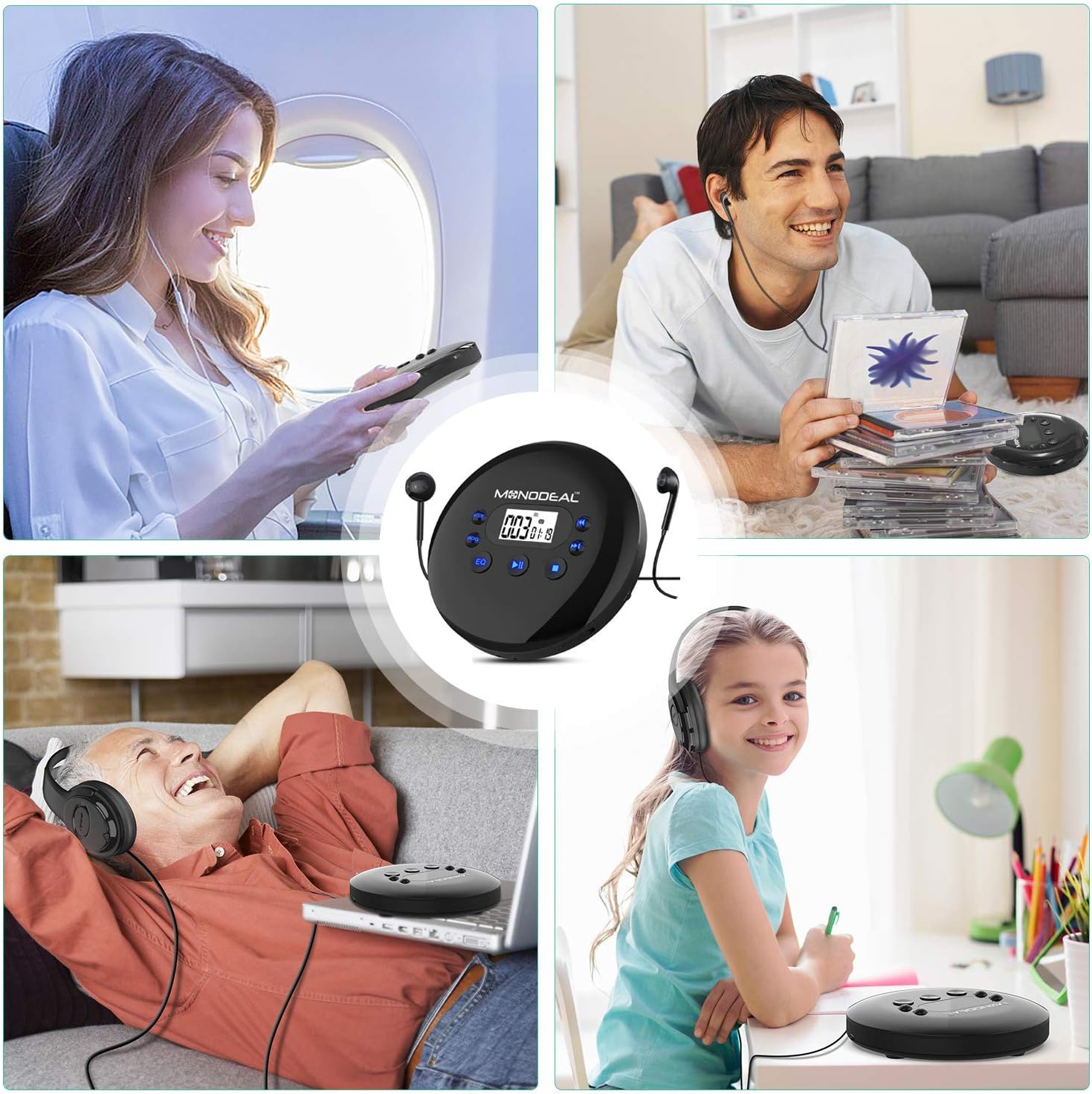 Portable CD Player with Headphones F335