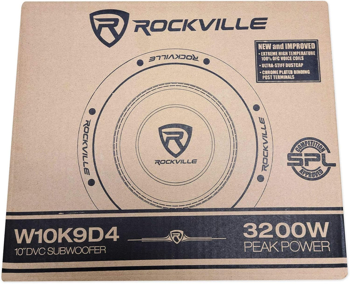 10 3200 Watt Car Audio Subwoofer with Vented Sub Box Enclosure L723122