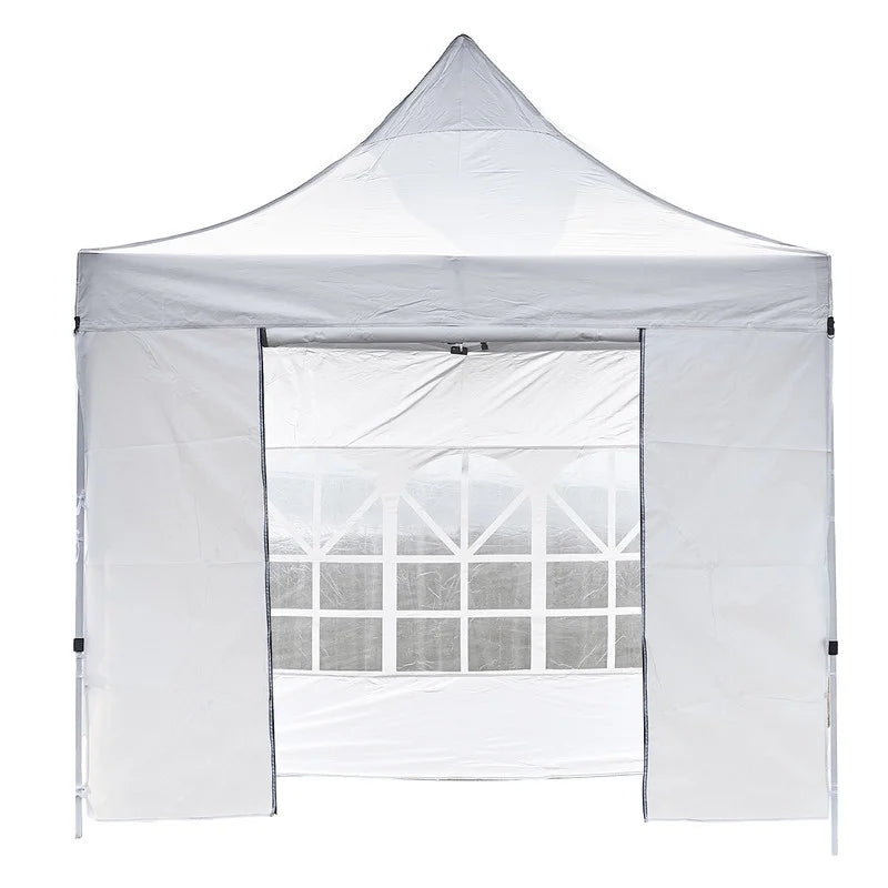 White 10x10ft Pop Up Gazebo with 4 Sidewalls 1 Door & 3 Windows O708027