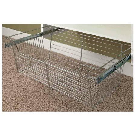 Chrome Closet Organizer Basket, 24 inch x 11 inch Q65681