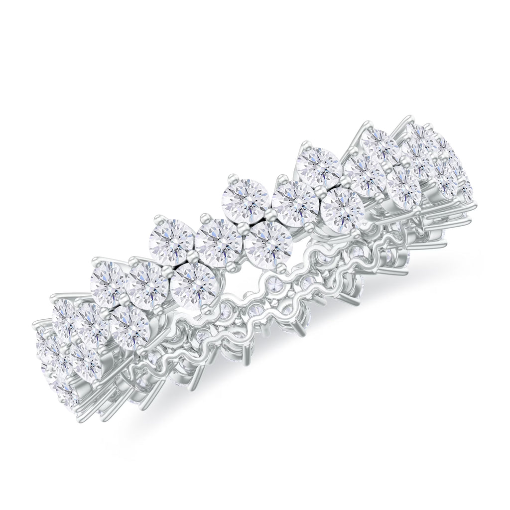 1.75 CT Moissanite Floral Band Ring, 925 Sterling Silver, US 4.00 B356447