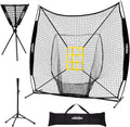 7x7 Feet Baseball Softball Hitting Pitching Net Tee Caddy Set with Strike Zone Z9054