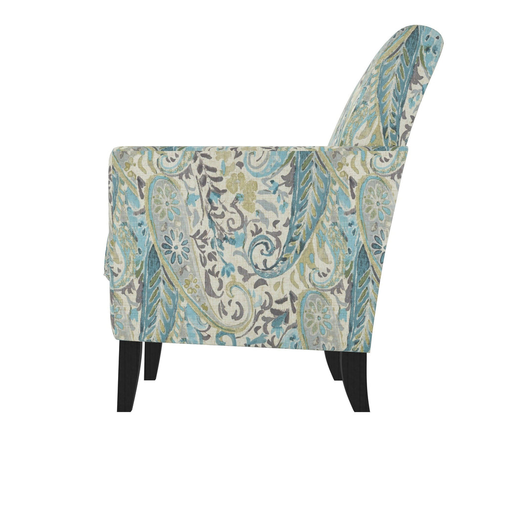 Transitional Flared Arm Armchair Multi Mango Paisley S277
