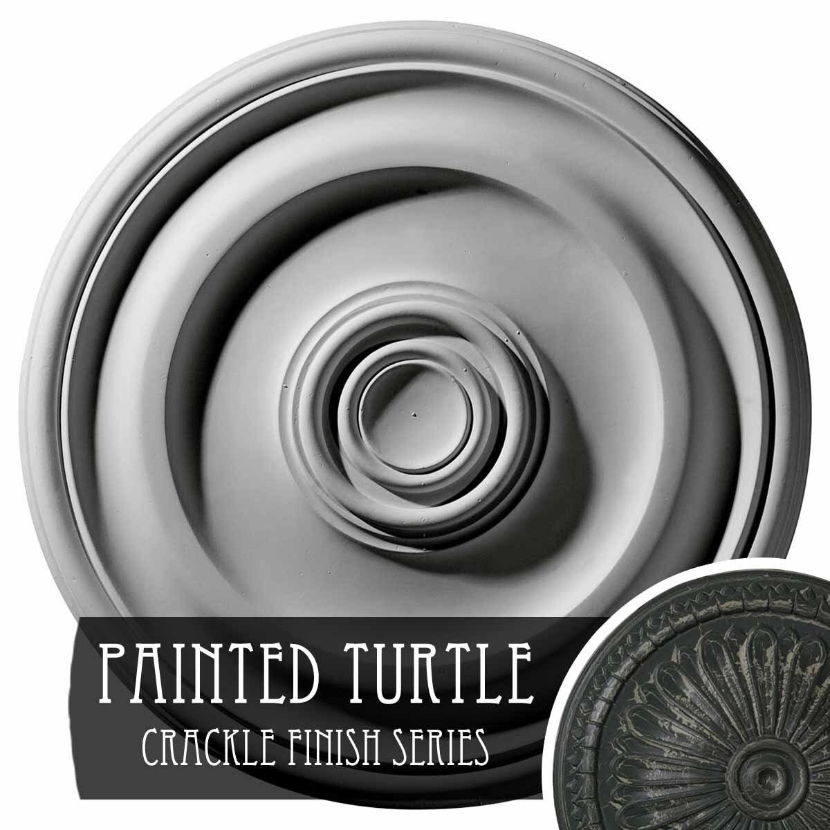 15 3/4x22OD x 1 1/2x22P Ceiling Medallion Hand-Painted Crackle D804