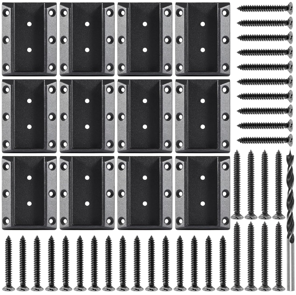 304 Stainless Steel Deck Railing Bracket, 2 Pairs, Black C2569