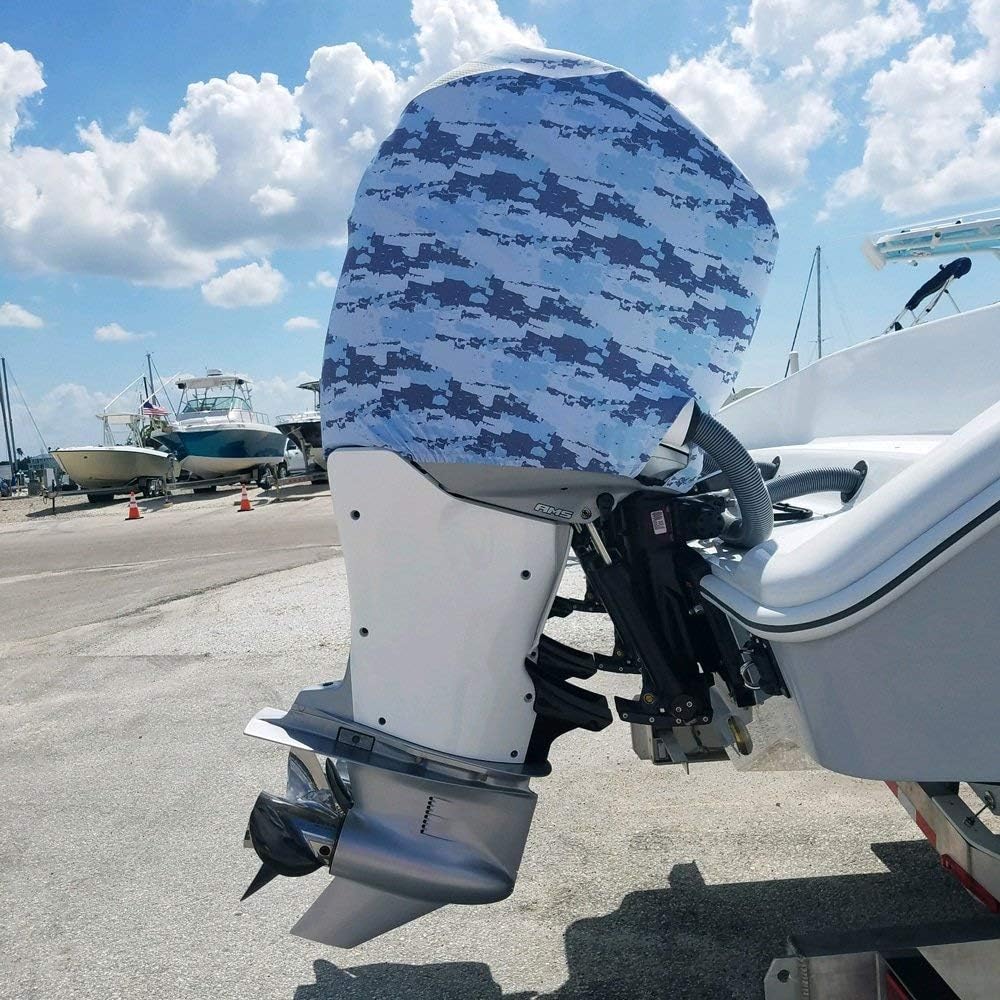 Blue Digital Camo Outboard Motor Cover W797798