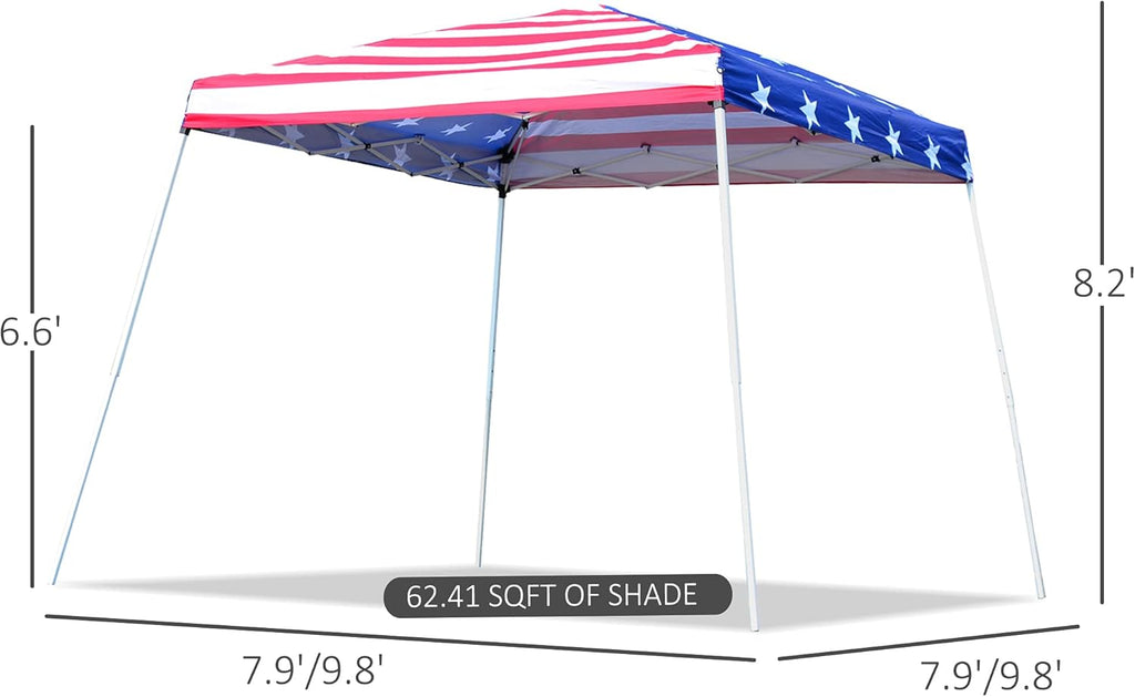 10'x 10' Outdoor Pop Up Canopy Tent with Slanted Legs U722