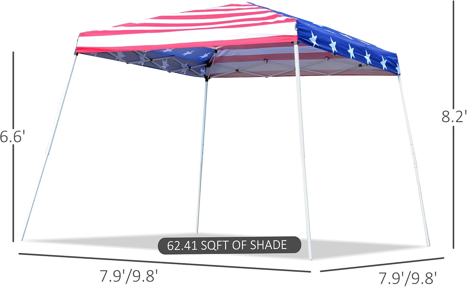 10'x 10' Outdoor Pop Up Canopy Tent with Slanted Legs U722