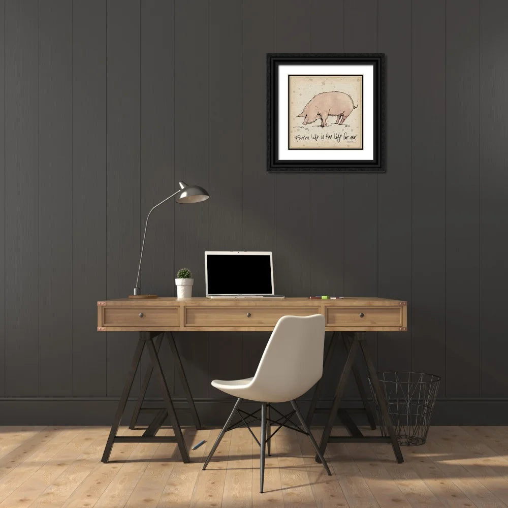 20x20 Black Ornate Wood Framed Museum Art Print O918