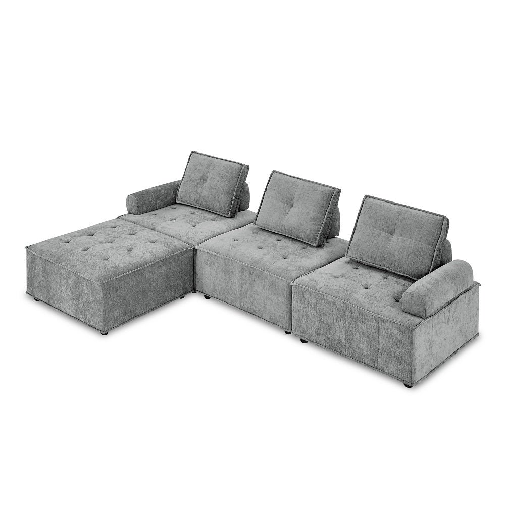 Chenille Grey Modular Sectional Sofa C56390