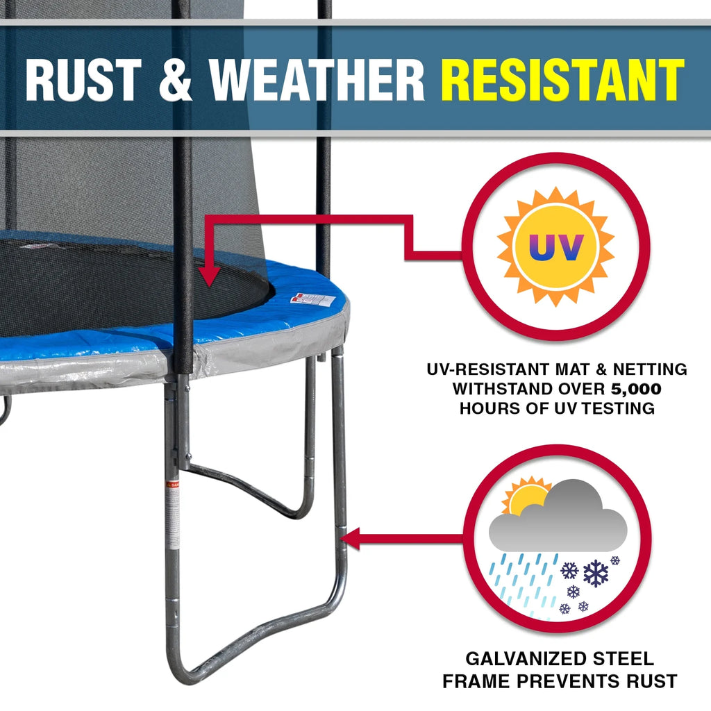 10' Round Trampoline with Steel Enclosure and Jump Mat Q5745