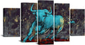 Teal Bull Canvas Art Print Ready to Hang X16754