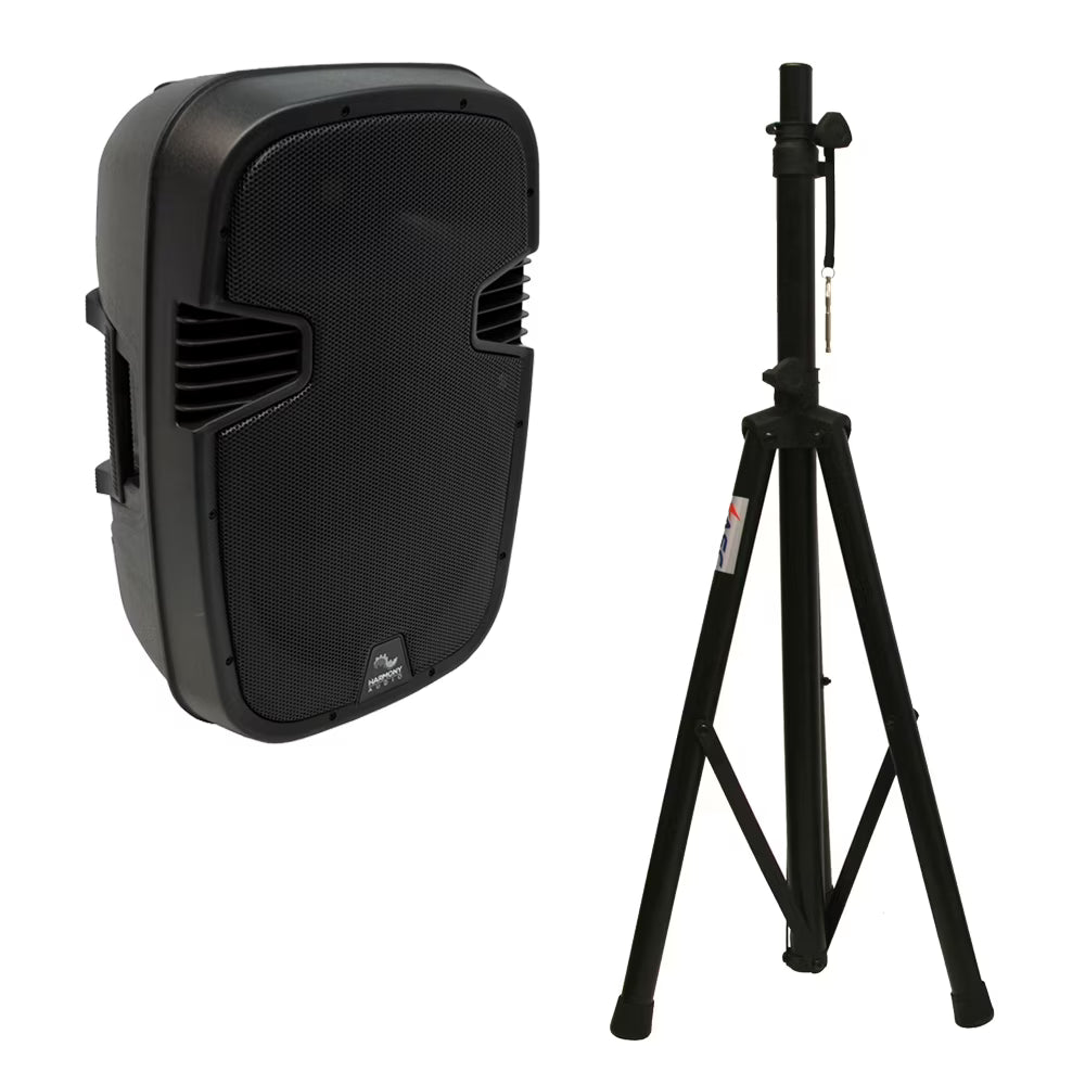 Pro DJ Bluetooth 15" 1200W Powered PA Speaker & Stand J372