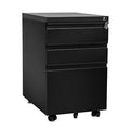 3-Drawer Mobile Metal File Cabinet with Keys G737549