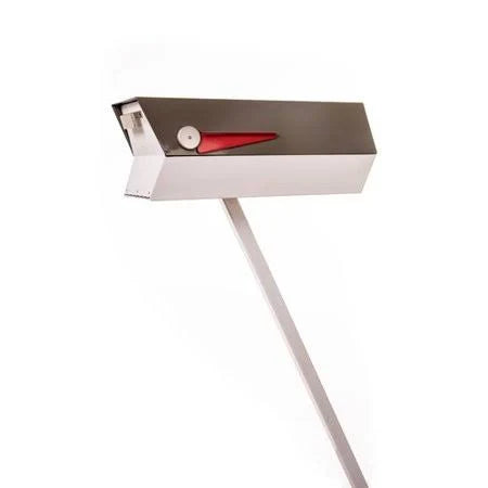White Post Mounted Mailbox C495020