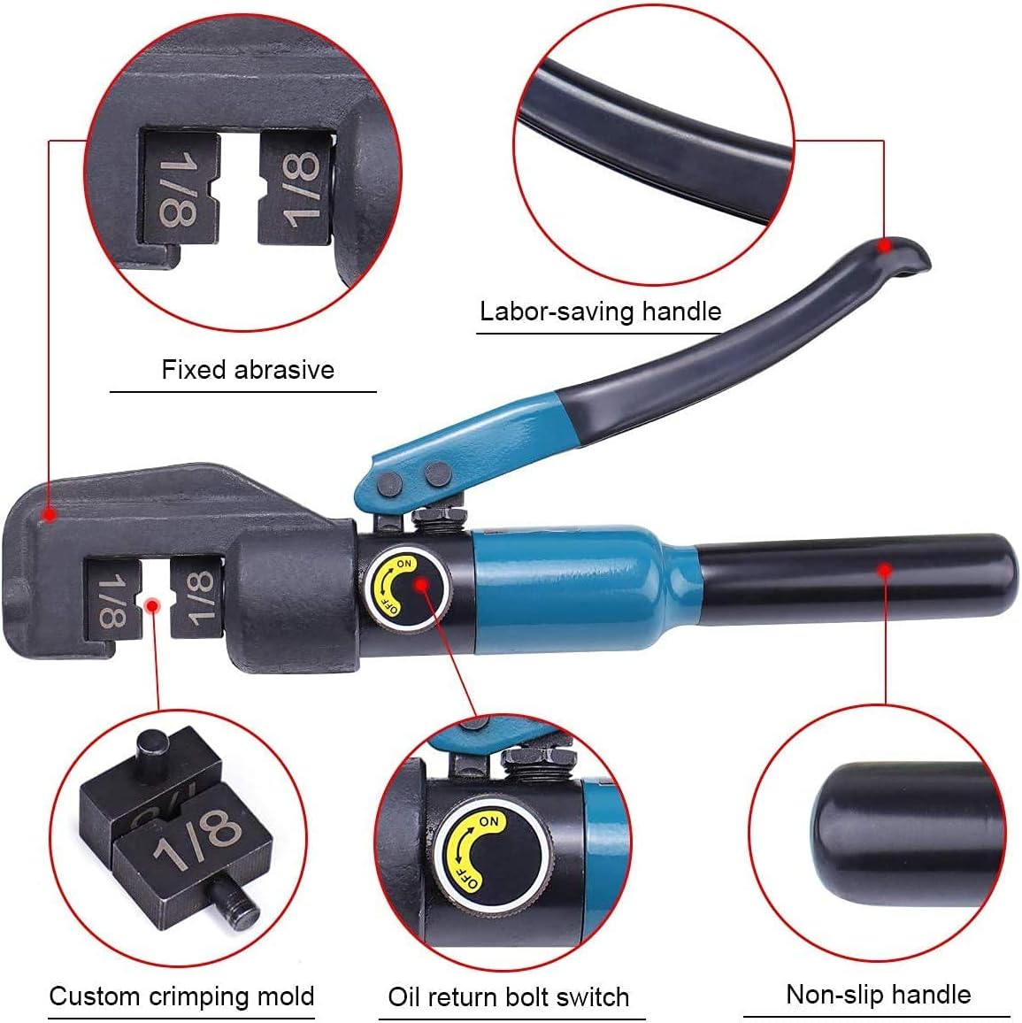 Hydraulic Wire Cable Crimping Tool with 9 Pairs Dies F4033