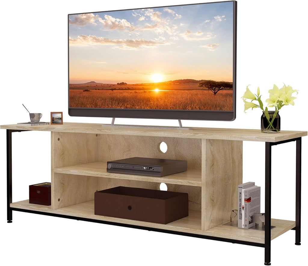 French Oak Grey TV Stand with Storage O4579