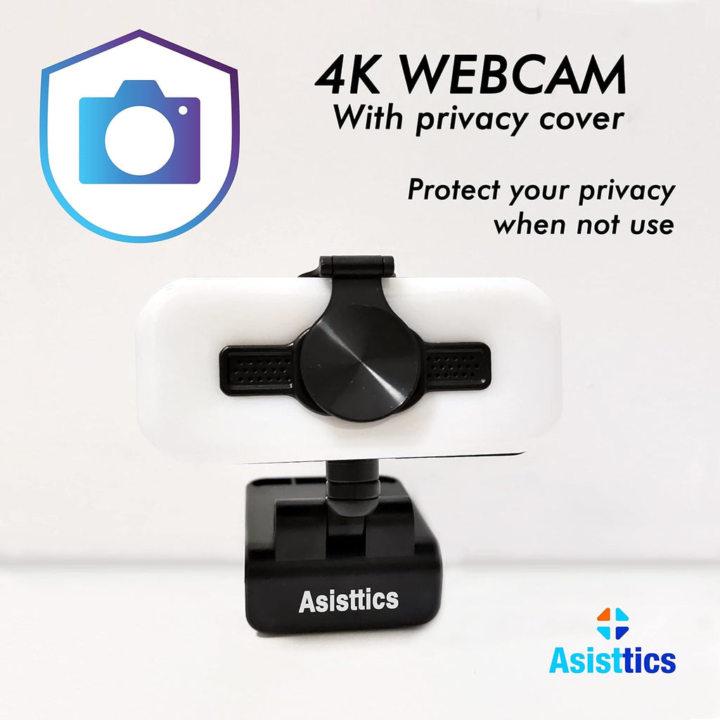 4K Webcam with Microphone and Ring Light N6882