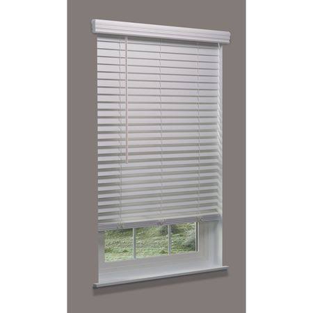 Cordless Faux Wood Blind, White, 24x22w x 48 J170