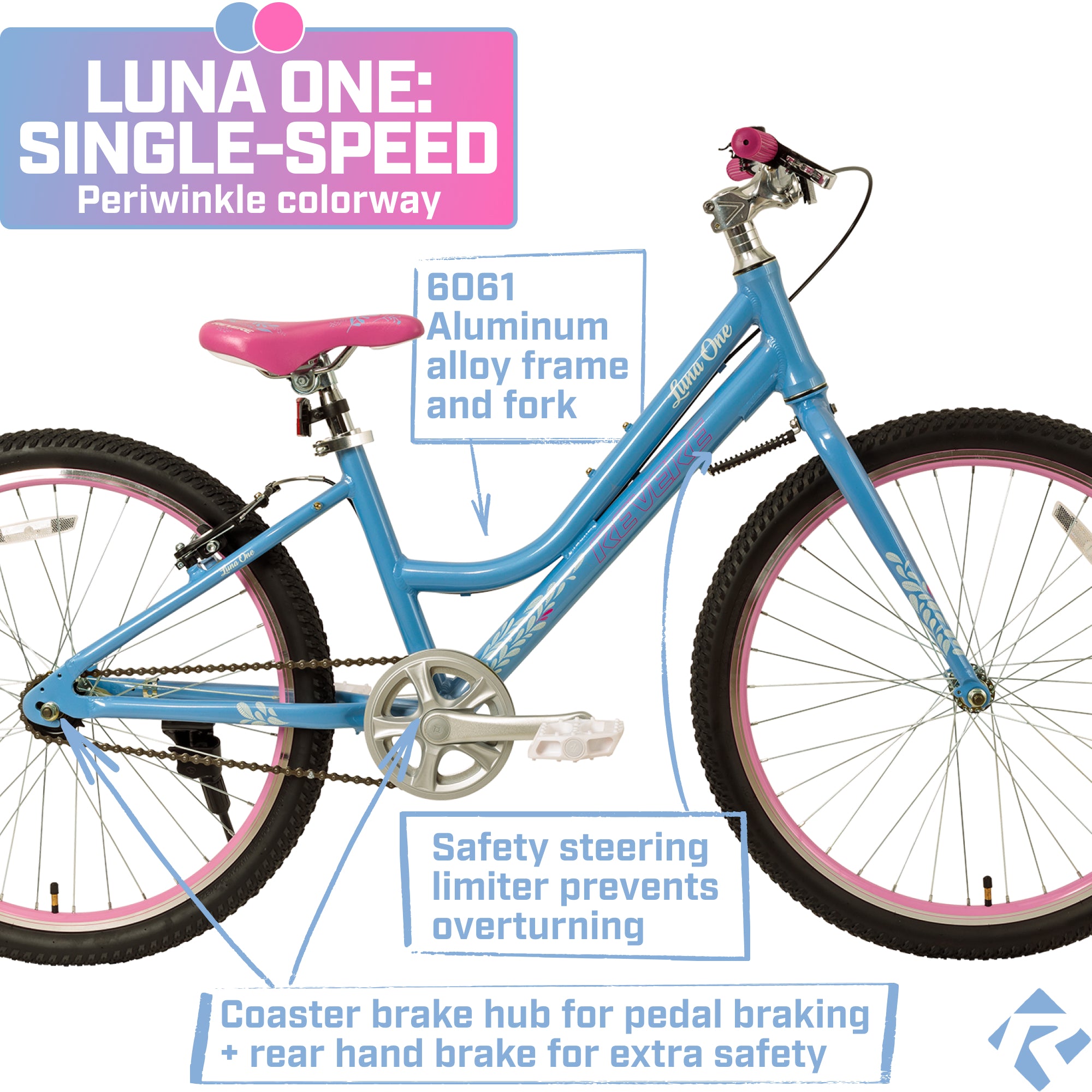 24" Girls Cruiser Bicycle, Lightweight Aluminum Frame W598054