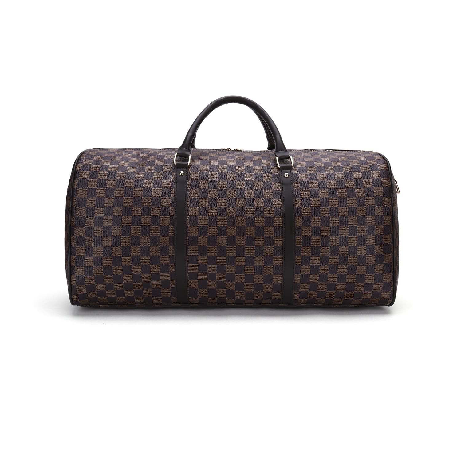 Brown Checkered Travel Duffel Bag N89616