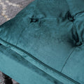 Teal Tufted Velvet Ottoman Bench M454276