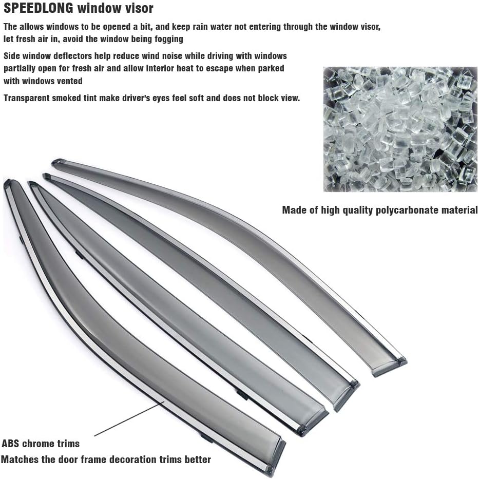 Car Window Visor Vent Shade Deflector Sun/Rain/Fog Guards for Toyota Corolla Sedan 2014-2019 Z791