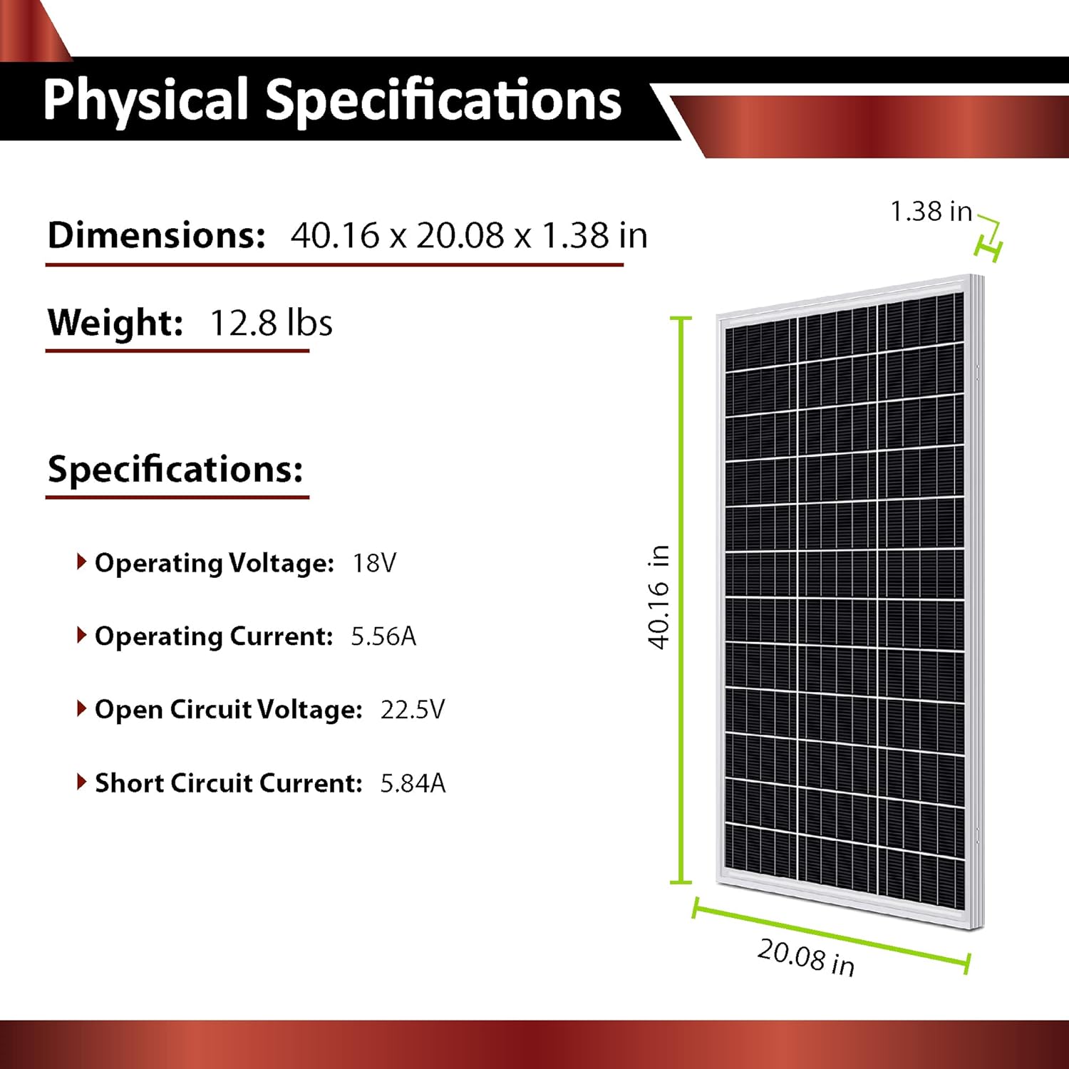 100W 12V Mono Rigid Solar Panel with 10A PWM Charge Controller Y657