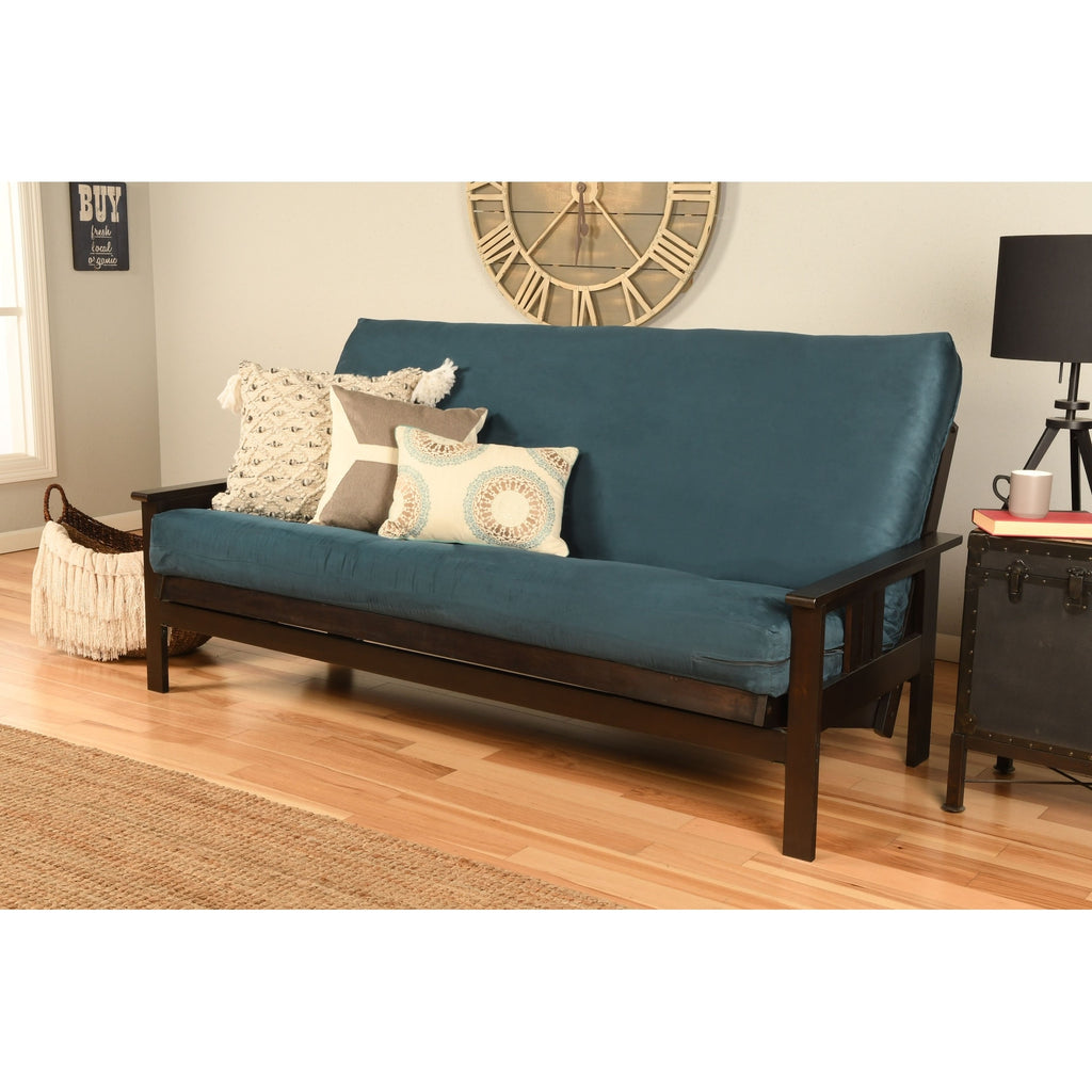 Espresso Finish Sofa with Removable Suede Mattress Cover O17745