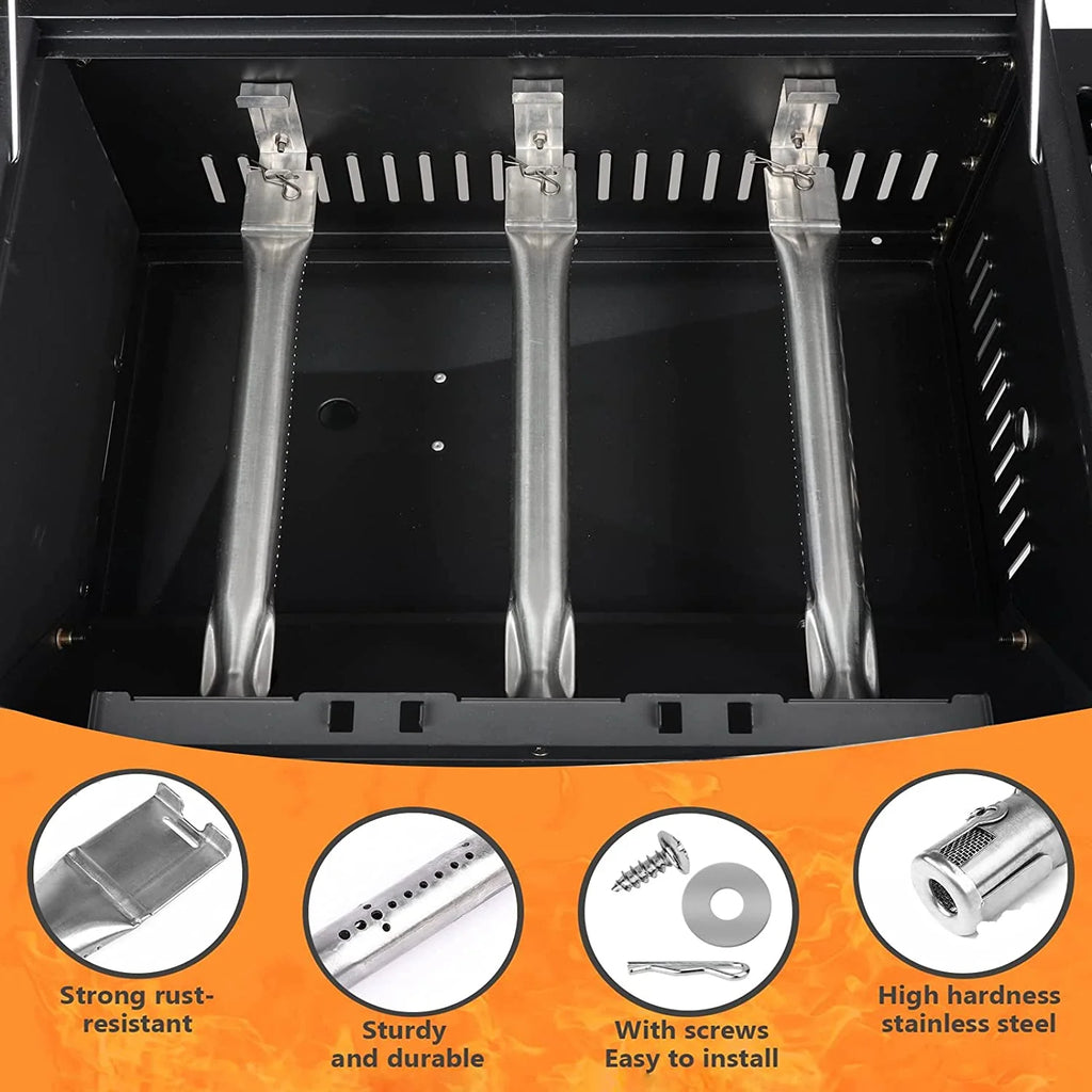 Stainless Steel Grill Burners and Porcelain Steel Heat Plates, 3 Pack I4537