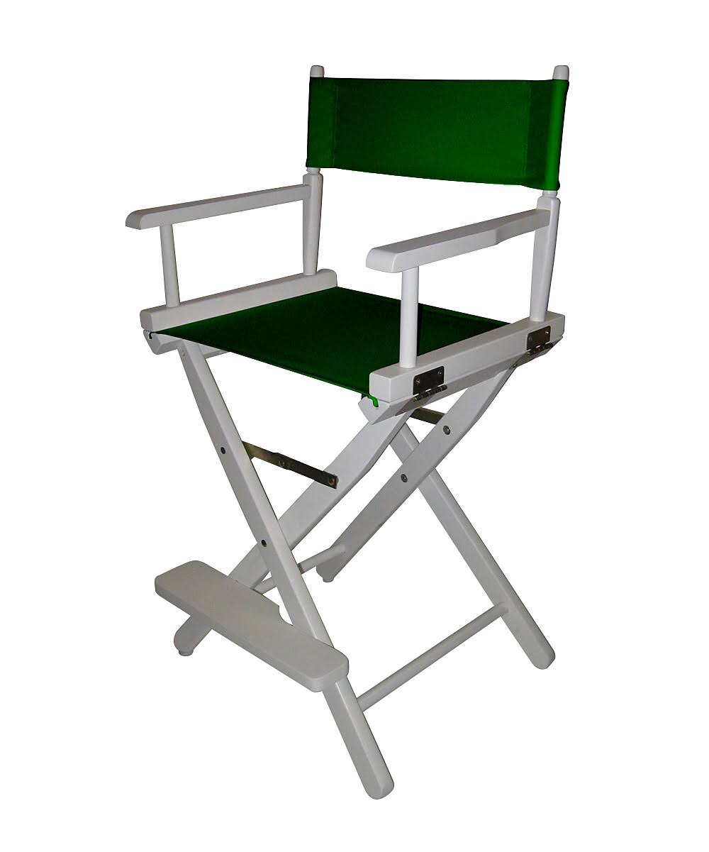 White Frame Hunter Green Canvas Director's Chair C6840