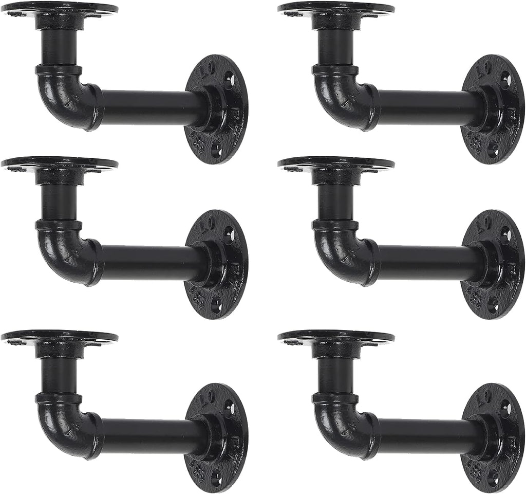 Cast Iron Heavy Duty Elbow Pipe Shelving Brackets (6) C376
