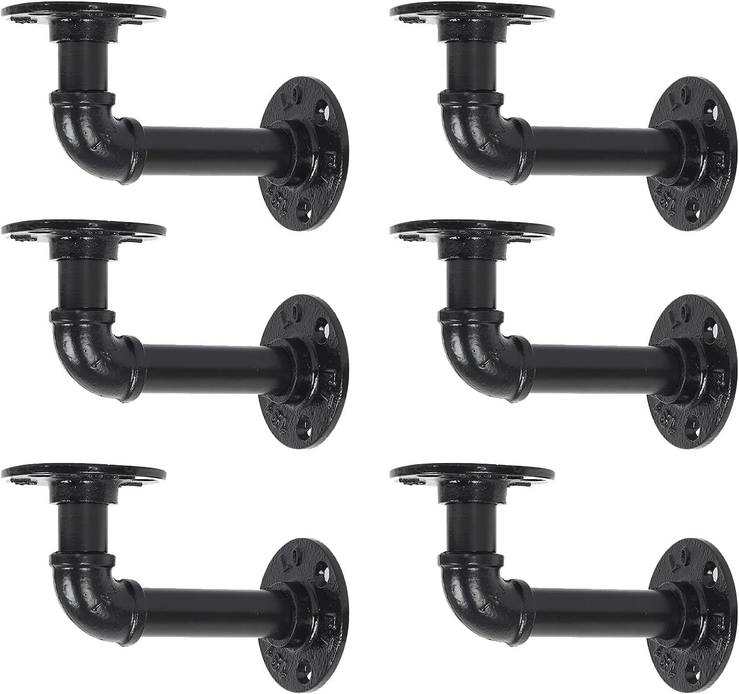 Cast Iron Heavy Duty Elbow Pipe Shelving Brackets (6) C376