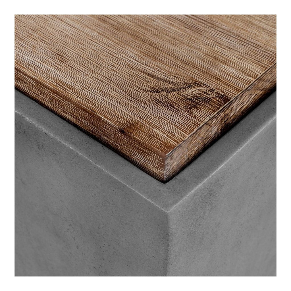 Modern Acacia Wood Top and Concrete Stool A37763