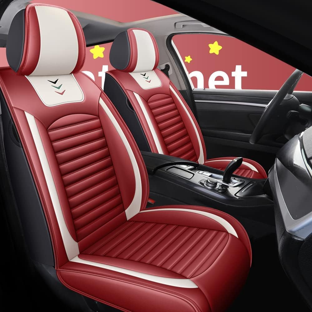 Pink PU Leather Car Seat Cover 5-Seats Z7697
