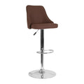 Brown Fabric Adjustable Height Barstool A618271
