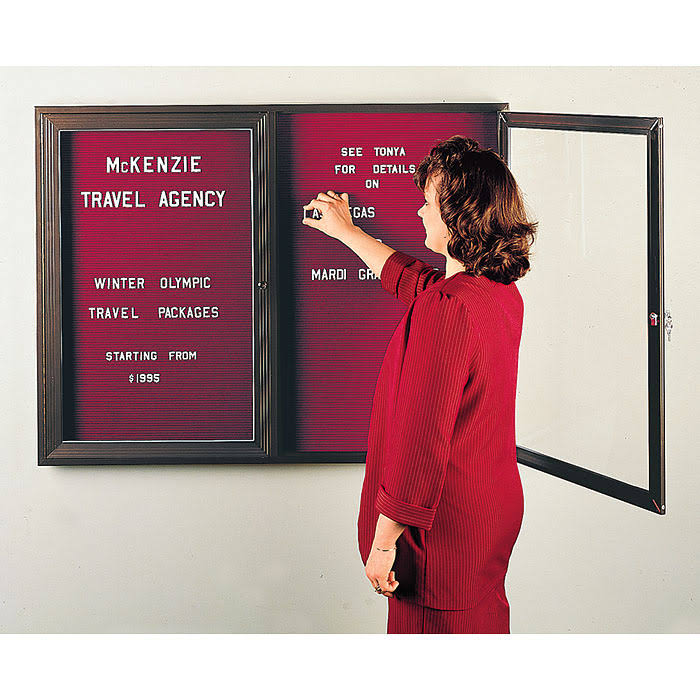 Black Satin Aluminum Enclosed Letter Board U94531