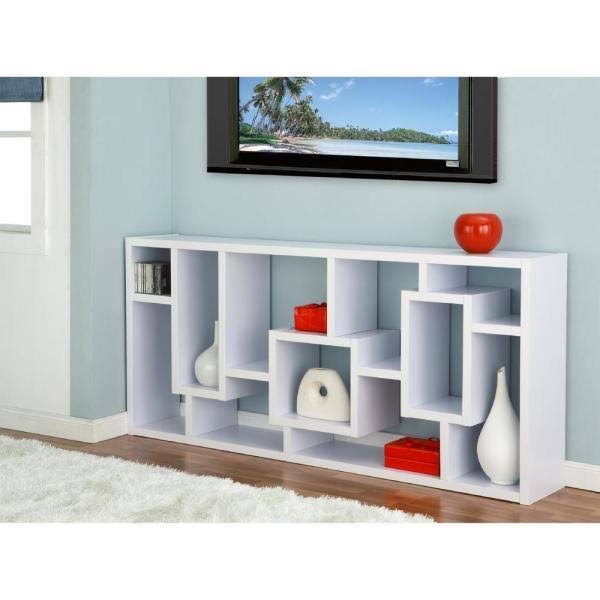 White Asymmetric Display Case I480