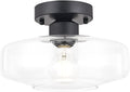 Semi Flush Mount Light, 10.24 Inch Clear Glass Shade, Close to Ceiling Light Fixture H502