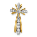 14K Two-tone Polished Diamond Cross Pendant M957736