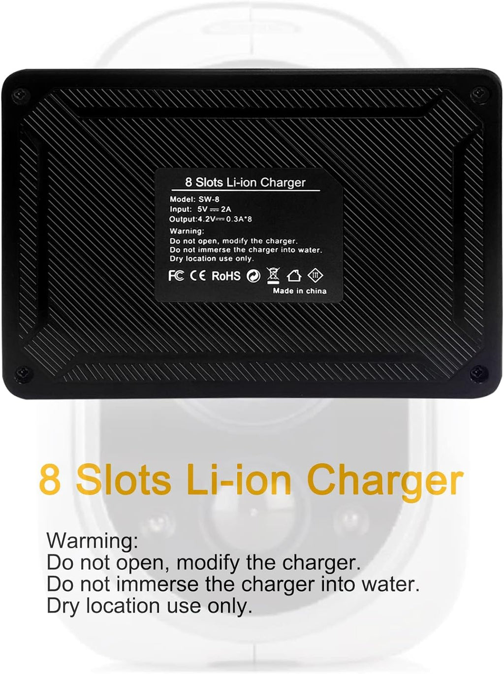 CR123A Rechargeable Batteries with Charger, 16 Pack Lithium Batteries with 8 Port Charger C88531
