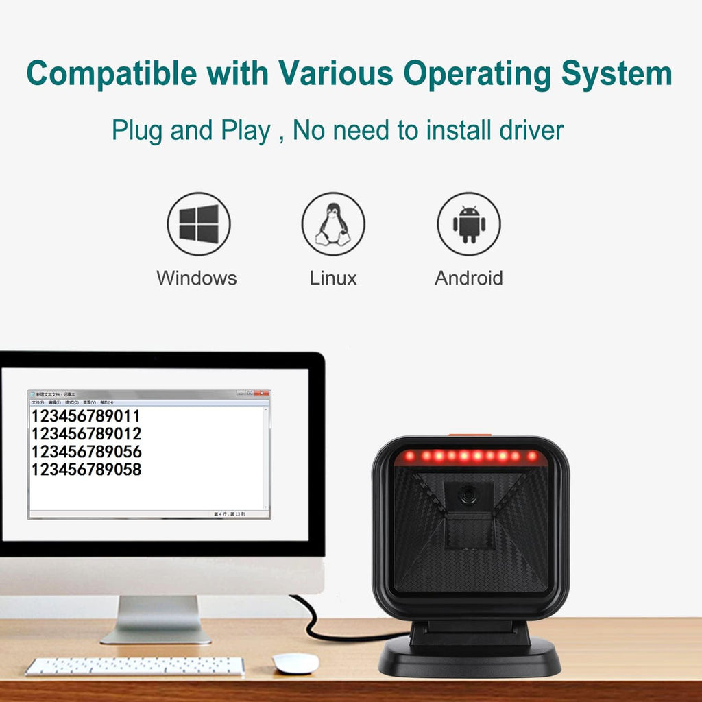 USB Wired Omnidirectional Barcode Scanner B5784