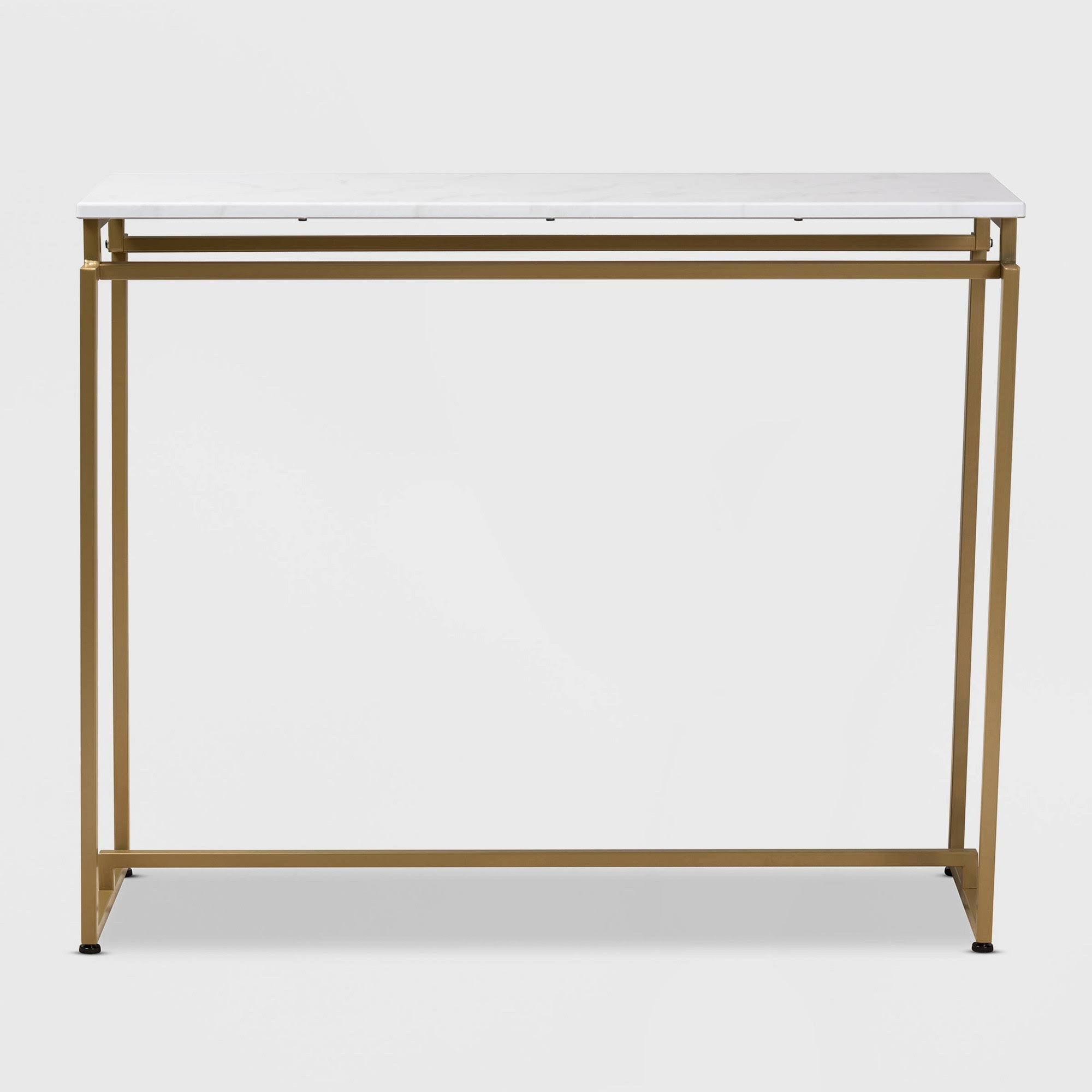 Gold Faux Marble Console Table E92430