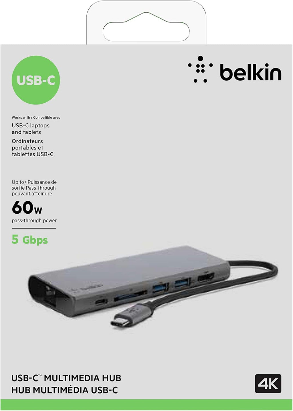 USB-C Hub with Tethered USB-C Cable A5003